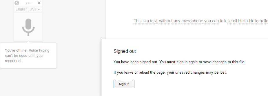 Sign out error when you are not in Google account.
