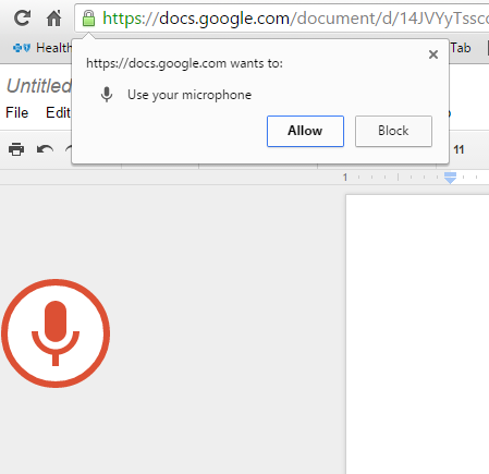 Allow Google to Access a microphone