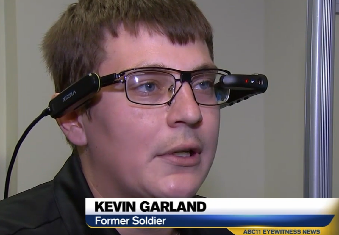 A man wearing Cyber Eyez smart glasses - from ABC news